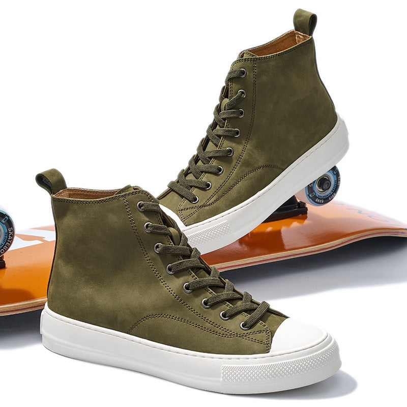 Genuine Leather Retro Sneakers